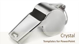  Presentation with whistle - Audience pleasing PPT layouts consisting of metal whistle isolated on white backdrop and a lemonade colored foreground
