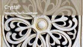  Presentation with motif - Presentation with stone carving of flower motif background and a coral colored foreground