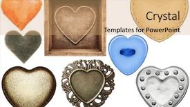  Presentation with black and white shapes - Presentation theme with various heart shapes isolated background and a coral colored foreground