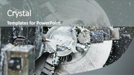  Presentation with manufacturing process - Audience pleasing PPT layouts consisting of metal work bore machining process backdrop and a gray colored foreground