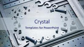 Presentation with metal frames frame and steel - Beautiful slide deck featuring metal work tools steel parts backdrop and a lemonade colored foreground