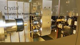  Presentation with cnc machining - Theme with metal-working-on-multi-tool background and a coral colored foreground