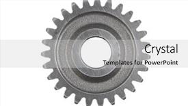  Presentation with gear - PPT layouts featuring metalic gears - metal gear on plain background background and a light gray colored foreground