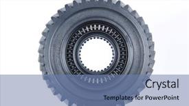  Presentation with gear - Presentation theme featuring metalic gears - metal gear on plain background background and a teal colored foreground