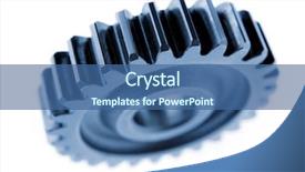  Presentation with gear - Audience pleasing slides consisting of metalic gears - metal gear on plain background backdrop and a ocean colored foreground