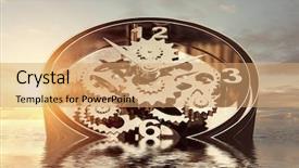  Presentation with modern medicine cardiology concept mixed - Beautiful presentation theme featuring metalic gears - when time is passing mixed backdrop and a coral colored foreground