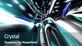  Presentation with liquid - PPT theme having metalic mercury - liquid metal abstract background and a ocean colored foreground