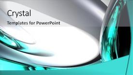  Presentation with abstract green smoke - PPT theme featuring metalic mercury - metallic green background abstract 01 background and a light gray colored foreground