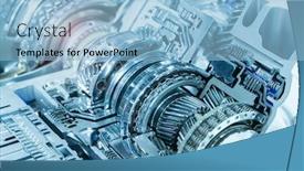  Presentation with automotive - Colorful presentation theme enhanced with metallic-background-of-car-automotive backdrop and a light blue colored foreground