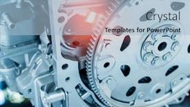  Presentation with suspension - Colorful PPT theme enhanced with metallic background of car suspension and gear backdrop and a light blue colored foreground