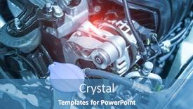  Presentation with suspension - Slide set consisting of metallic background of car suspension and gear background and a teal colored foreground