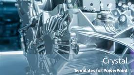  Presentation with suspension - Colorful PPT theme enhanced with metallic-background-of-car-suspension backdrop and a teal colored foreground