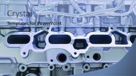  Presentation with suspension - Presentation theme enhanced with metallic-background-of-car-suspension background and a light blue colored foreground