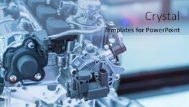  Presentation with suspension - Theme having metallic-background-of-car-suspension background and a light blue colored foreground