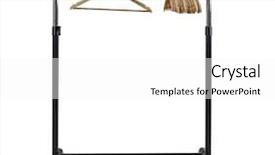  Presentation with garment - Presentation enhanced with metallic base - basic adjustable garment clothing rack background and a white colored foreground