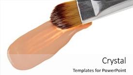  Presentation with brush stroke - Cool new slides with metallic base - beige liquid foundation makeup stroke backdrop and a  colored foreground