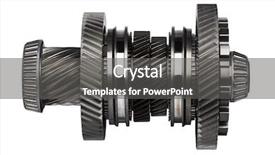  Presentation with gear wheels - Presentation theme having metallic bonding - gear metal wheels isolated background and a  colored foreground