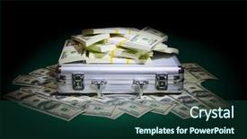  Presentation with case - Slides having metallic case with dollars background and a forest green colored foreground