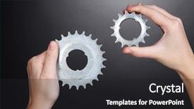  Presentation with metallic - Presentation having metallic cogwheels in his hands background and a dark gray colored foreground