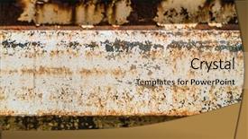  Presentation with metal - PPT theme with metallic crack - abstract rusty metal background background and a soft green colored foreground