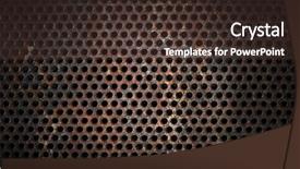  Presentation with grid energy storage - Slide set enhanced with metallic crack - grunge metal grid background background and a tawny brown colored foreground