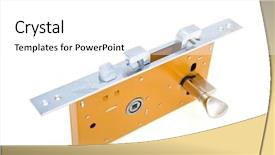  Presentation with simple door lock system - Colorful presentation enhanced with metallic door lock on white backdrop and a white colored foreground