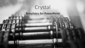  Presentation with metallic - Presentation design featuring metallic-dumbbells-align background and a light gray colored foreground