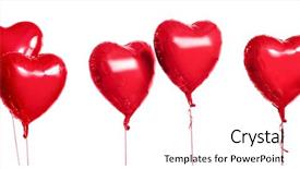  Presentation with valentines day - Beautiful PPT layouts featuring metallic foil red helium heart backdrop and a white colored foreground