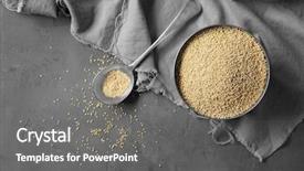  Presentation with quinoa trading - Colorful presentation design enhanced with metallic free - composition with raw quinoa backdrop and a  colored foreground