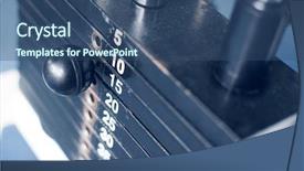  Presentation with bodybuilding - Audience pleasing slides consisting of metallic free - stack of metal weights backdrop and a  colored foreground