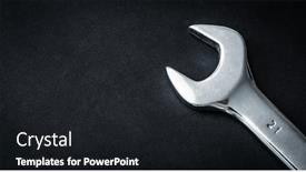  Presentation with dark space - Slides having metallic-hand-wrench-on-dark background and a dark gray colored foreground