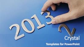  Presentation with end year 2018 - Cool new presentation design with metallic numbers to year 2013 backdrop and a teal colored foreground