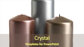  Presentation with white candles - Presentation theme consisting of metallic pillar candles on table background and a tawny brown colored foreground