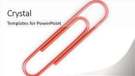  Presentation with metallic - Audience pleasing theme consisting of metallic red paper clip isolated backdrop and a sky blue colored foreground