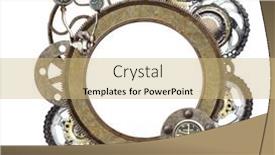  Presentation with steampunk - Slide set featuring metallic-round-frame-with-vintage background and a coral colored foreground