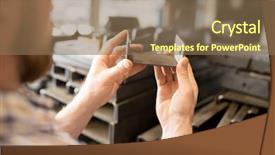  Presentation with industrial machine - Theme having metallic spare part for industrial background and a violet colored foreground