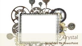  Presentation with steampunk - Amazing theme having metallic-square-frame-with-vintage backdrop and a cream colored foreground