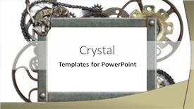  Presentation with steampunk - Slide set featuring metallic-square-frame-with-vintage background and a white colored foreground