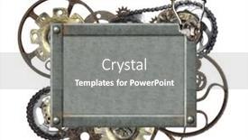  Presentation with steampunk - Amazing PPT layouts having metallic-square-frame-with-vintage backdrop and a gray colored foreground