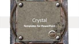  Presentation with steampunk - Presentation theme featuring metallic-square-frame-with-vintage background and a gray colored foreground