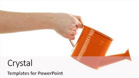  Presentation with metallic - PPT layouts with metallic watering can with spout background and a sky blue colored foreground