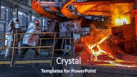  Presentation with iron - Slide set featuring metallurgical - iron and steel industry background and a wine colored foreground