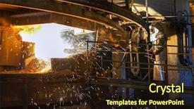  Presentation with metallurgical - Cool new slide deck with metallurgical - iron and steel industry backdrop and a wine colored foreground