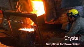  Presentation with iron - Audience pleasing slide set consisting of metallurgical - iron and steel industry backdrop and a wine colored foreground