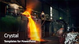  Presentation with liquid - Amazing PPT layouts having metallurgical - pouring of liquid metal backdrop and a wine colored foreground
