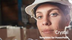  Presentation with metallurgy - Amazing presentation having metallurgical - woman as trainee or apprentice backdrop and a violet colored foreground