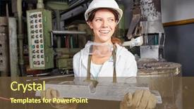  Presentation with quality control - Amazing slides having metallurgical - woman as worker making steel backdrop and a tawny brown colored foreground