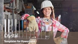 Presentation with self - Beautiful slides featuring metallurgical - young woman as self confident backdrop and a violet colored foreground