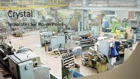  Presentation with metallurgical - PPT layouts featuring metallurgical plant view background and a mint green colored foreground