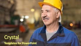  Presentation with metallurgy - Audience pleasing PPT layouts consisting of metallurgy engineering - happy mature engineer or foreman backdrop and a tawny brown colored foreground